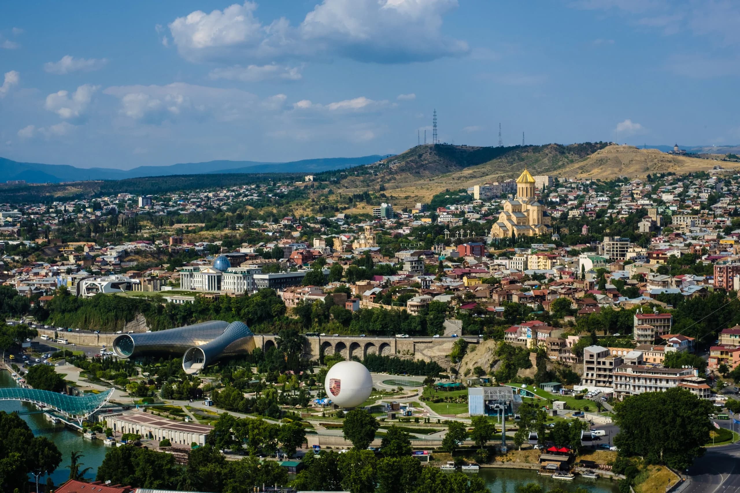 Tbilisi cityscape as seen from Narikala fortress