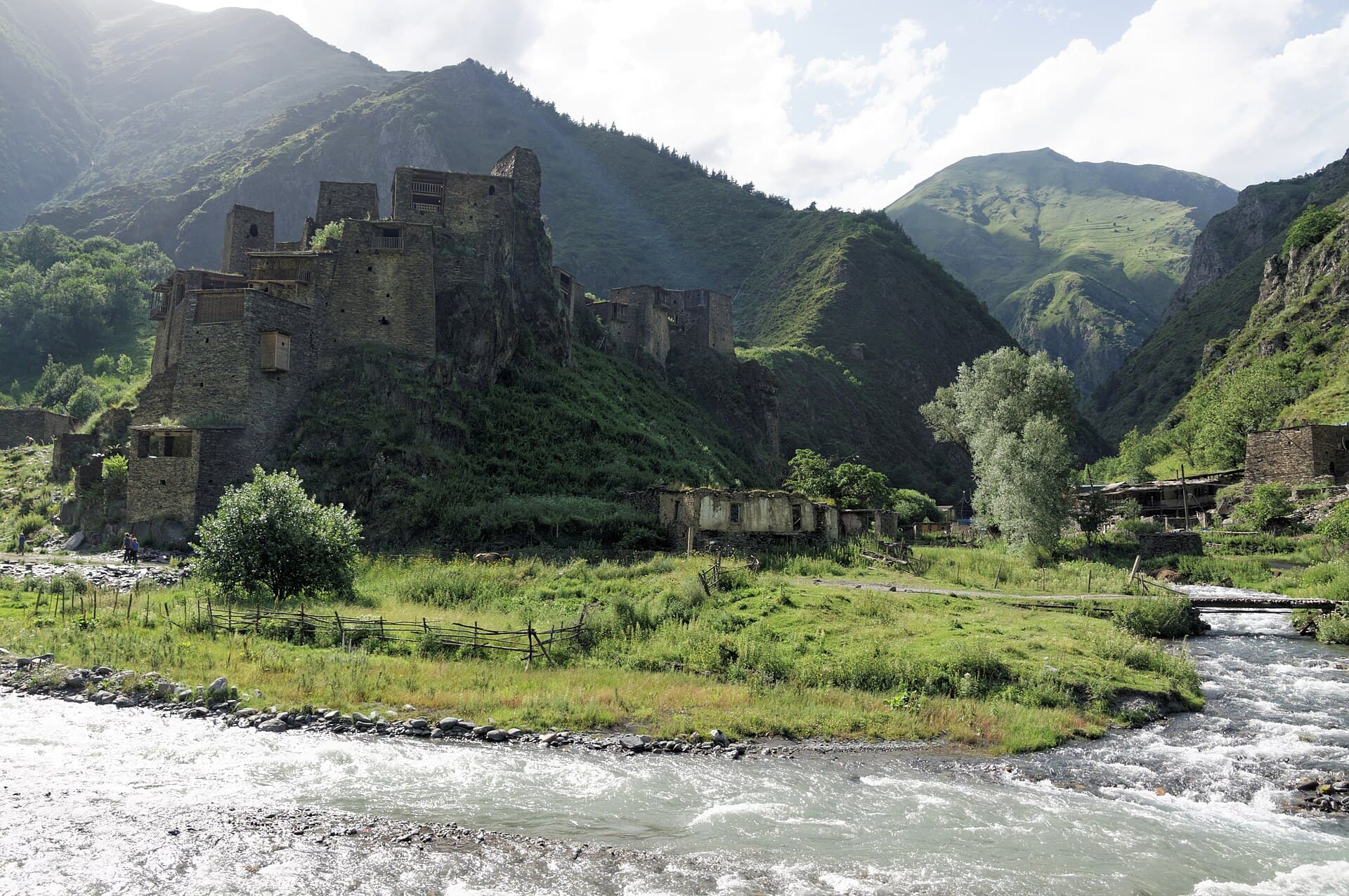 Shatili medieval castle, Georgia, Greater Caucasus mountains